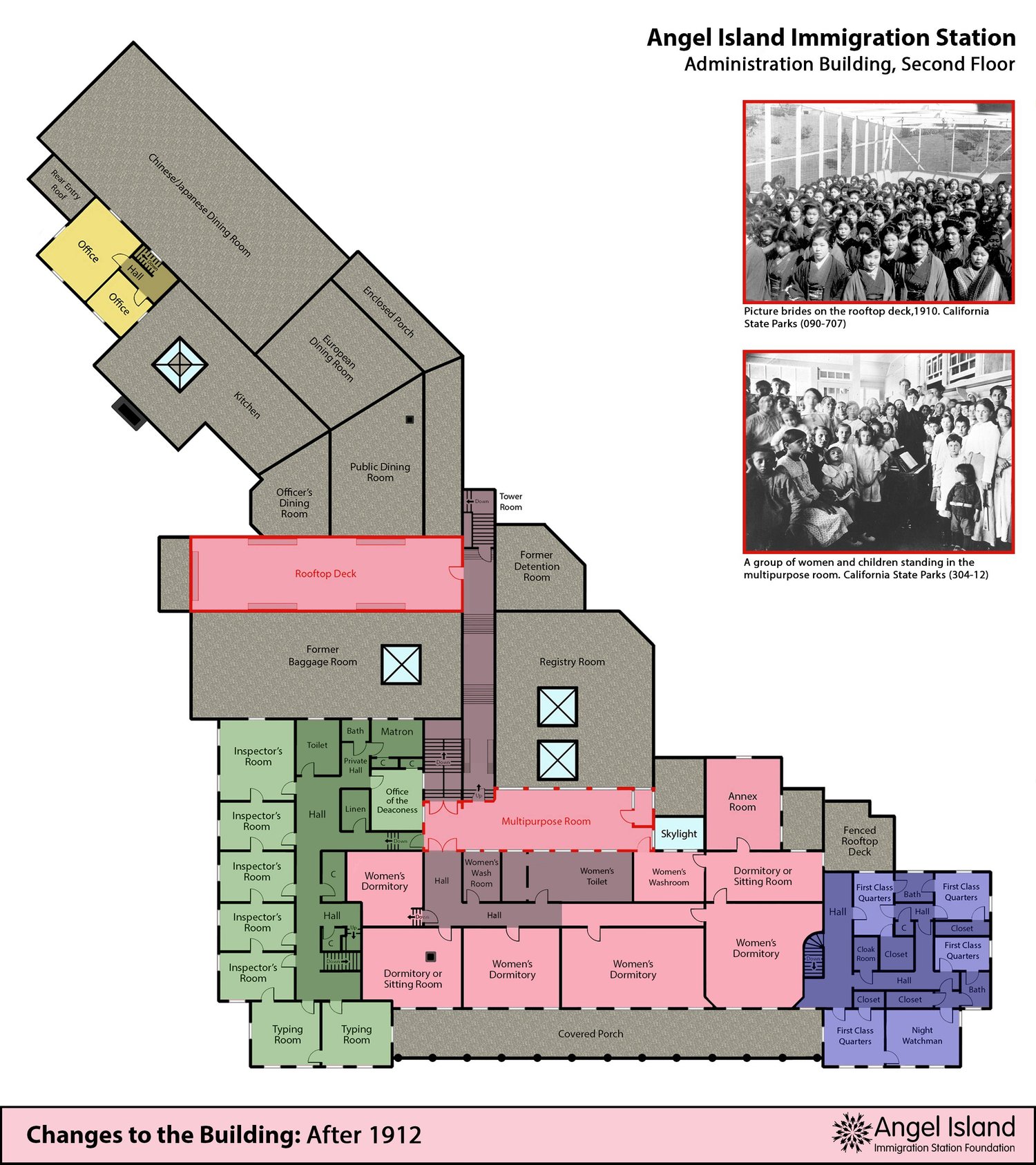 行政樓 1912 年平面/改造圖